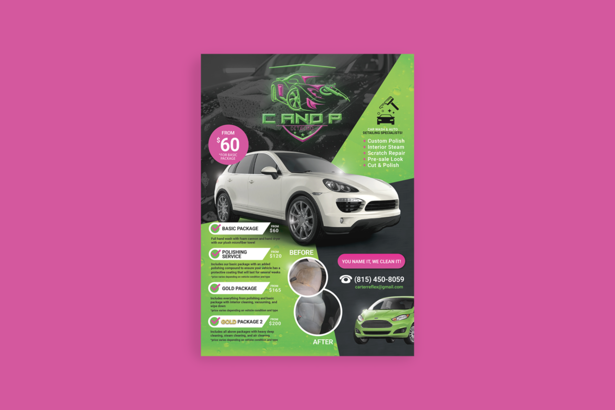 Car Detail Single-Sided Flyer Design